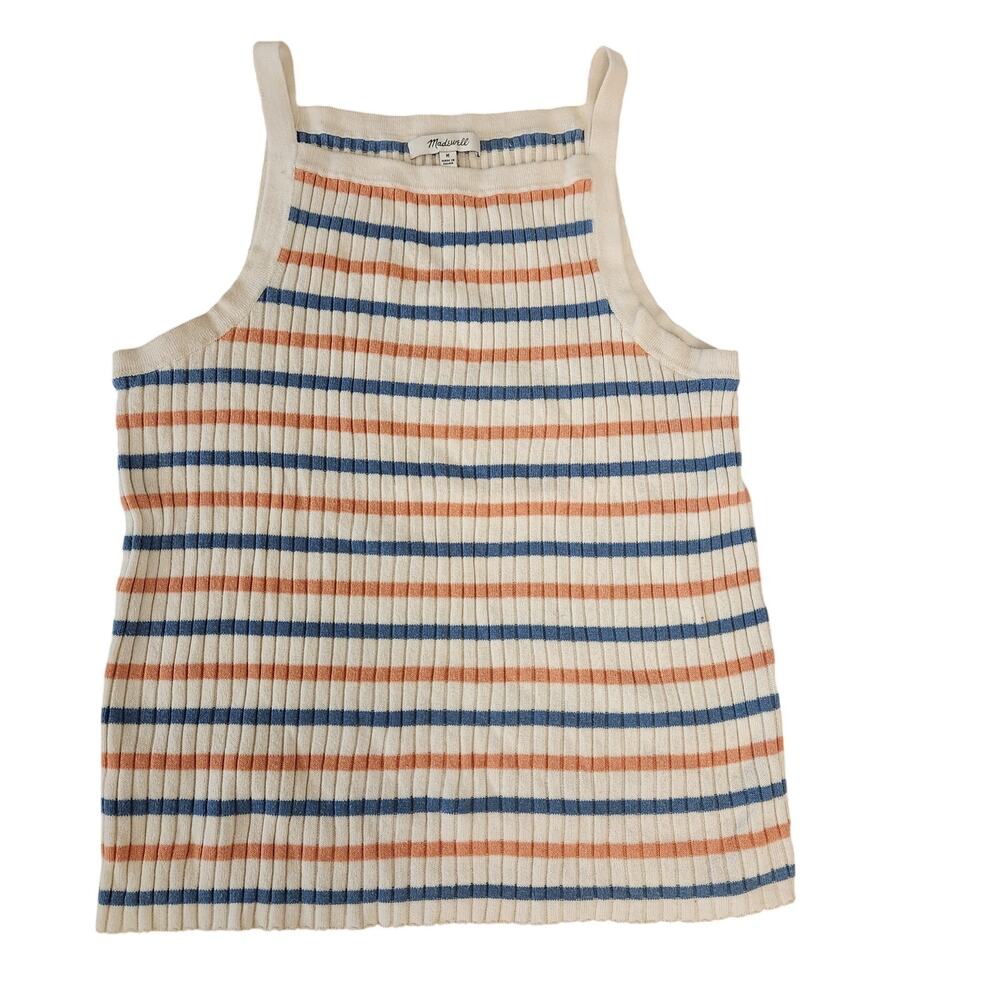 Madewell Striped Ribbed Sweater Tank Top Medium